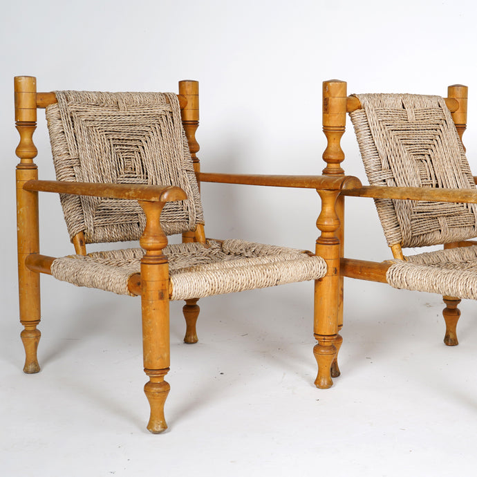 Pair Of 1960s French Rope Armchairs
