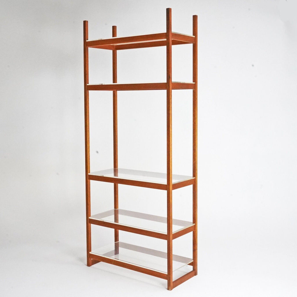 Teak & Perspex Shelving Unit Stowaway London