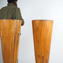 Pair Of Solid Birch Cone Tables