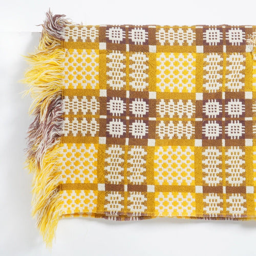 Vintage Yellow Welsh Wool Blanket