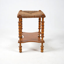 Antique Wooden Bobbin Footstool With String Seat