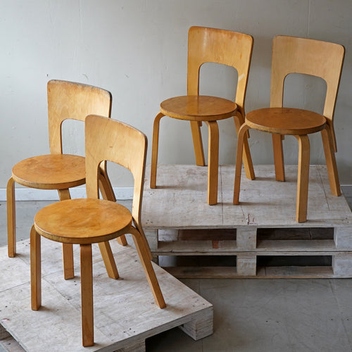 Four Alvar Aalto Type 66 Chairs