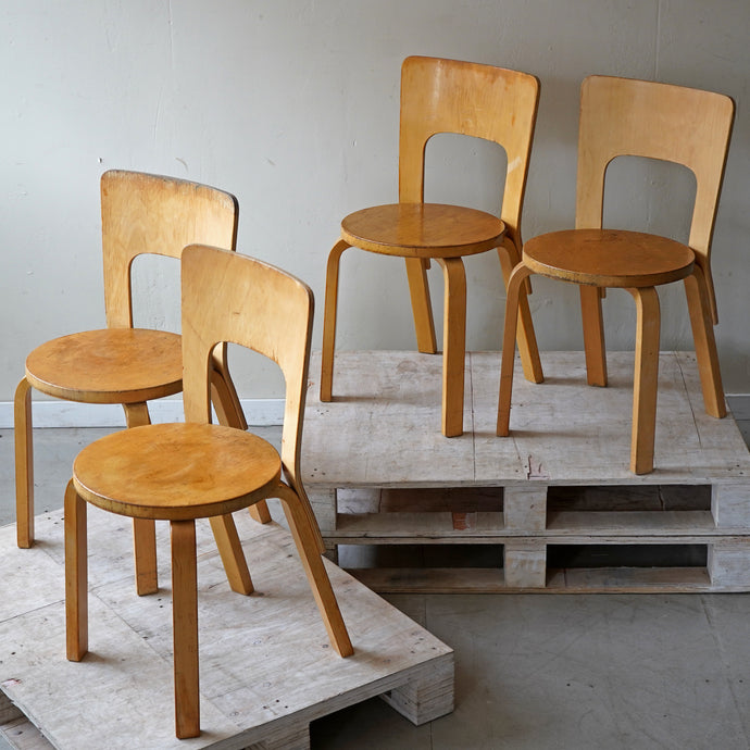Four Alvar Aalto Type 66 Chairs