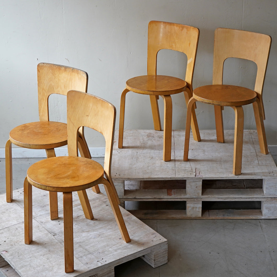 Four Alvar Aalto Type 66 Chairs