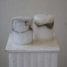 Pair of Alabaster Lidded Pots