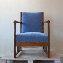 Dutch Art Deco oak armchair attributed to LOV Oosterbeek