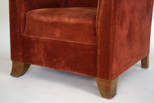 1940s French Crushed Velvet Armchair