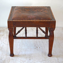 Arts And Crafts Leather Footstool
