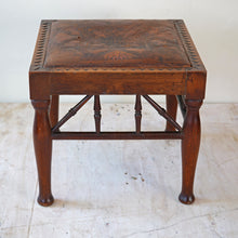 Arts And Crafts Leather Footstool