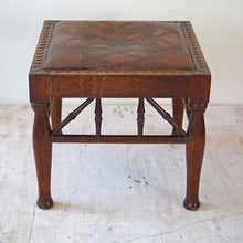 Arts And Crafts Leather Footstool