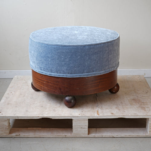 1930s Ottoman, Reupholstered in Studio Ashby Mohair