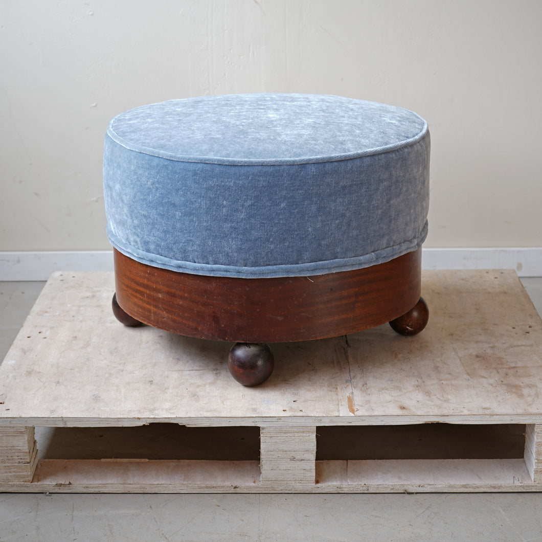 1930s Ottoman, Reupholstered in Studio Ashby Mohair