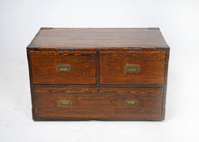 Antique Campaign Chest Of Drawers