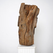 Carved Wooden Head Brutalist Sculpture