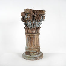 Antique Carved Wood Corinthian Column