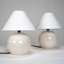 Pair Of Vintage Crackle Glaze Ceramic Lamps