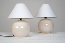 Pair Of Vintage Crackle Glaze Ceramic Lamps