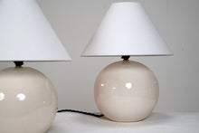 Pair Of Vintage Crackle Glaze Ceramic Lamps