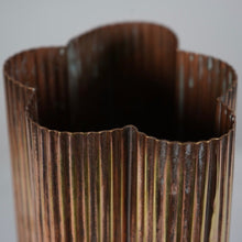 Ribbed Copper Vase