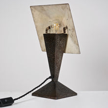 Brutalist French Hammered Metal Table Lamp