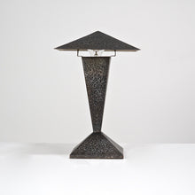 Brutalist French Hammered Metal Table Lamp