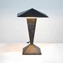 Brutalist French Hammered Metal Table Lamp