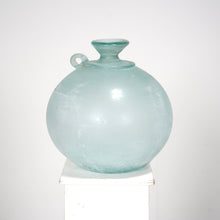 Blue Murano Glass Vase Scavo Finish