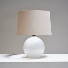 White Opaline Glass Spherical Table Lamp