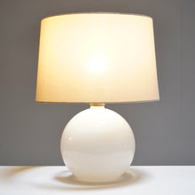 White Opaline Glass Spherical Table Lamp