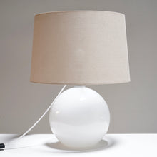 White Opaline Glass Spherical Table Lamp