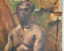 1950s Male Nude Oil On Canvas Painting