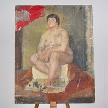 Female Nude Oil On Board Painting