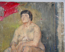 Female Nude Oil On Board Painting