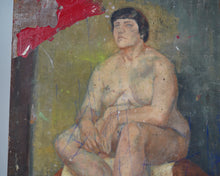 Female Nude Oil On Board Painting