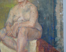 Female Nude Oil On Board Painting