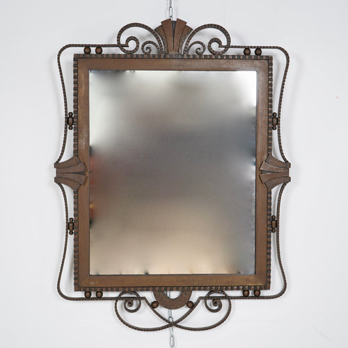 French Steel Frame Deco Style Mirror