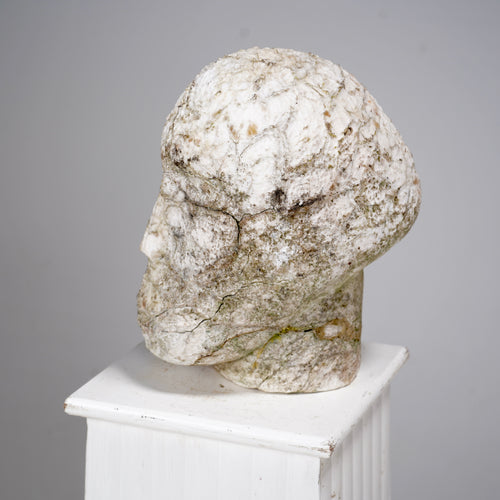 Carved Stone Head Sculpture