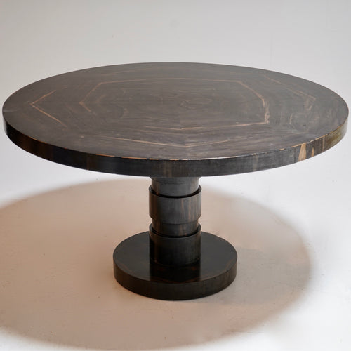 1930s Ebonised Guéridon Pedestal Center Table