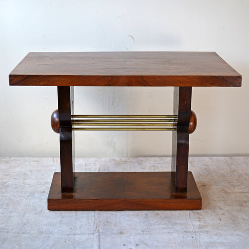 French Art Deco Walnut Side Table