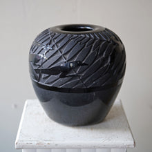 Art Deco Vase Black Glass Signed Verart - Louis Lauro