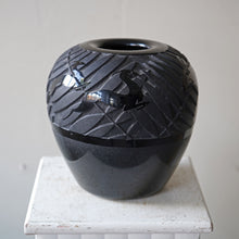 Art Deco Vase Black Glass Signed Verart - Louis Lauro