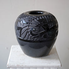 Art Deco Vase Black Glass Signed Verart - Louis Lauro