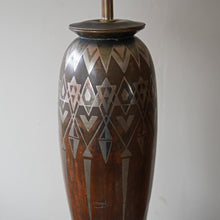 Large Art Deco French Dinanderie Table Lamp