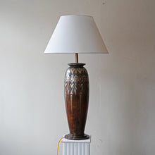 Large Art Deco French Dinanderie Table Lamp