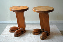 1980 Pine Boot Side Tables Post Modern
