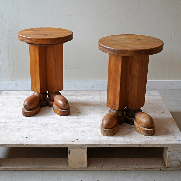 1980 Pine Boot Side Tables Post Modern