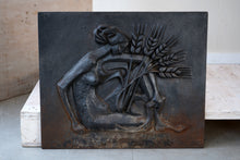 1950s French Cast Iron Relief Fireback