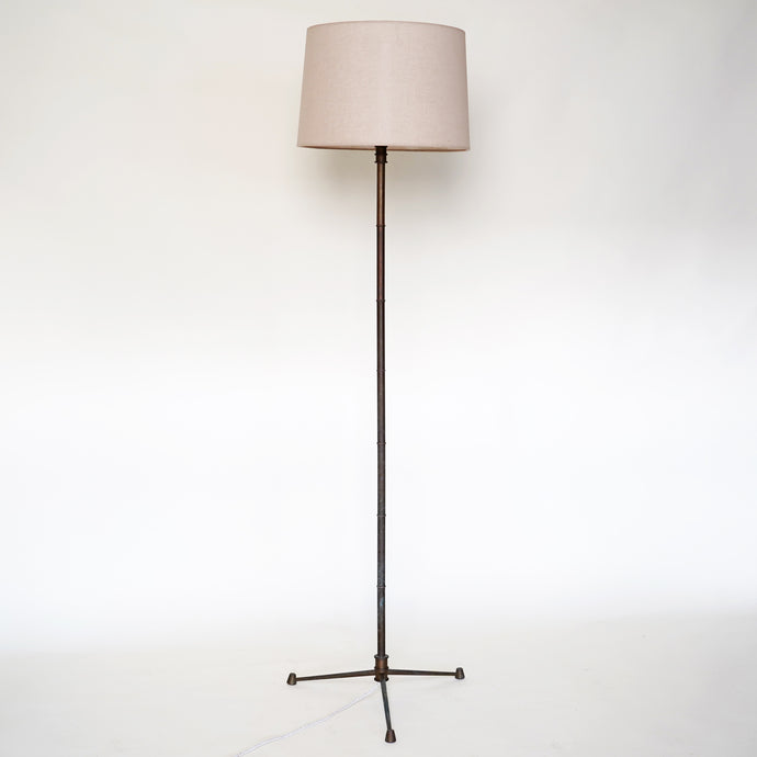 French Brass Jacques Adnet Style Floor Lamp