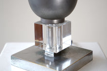 French Aluminium and Glass Uplight Lamp