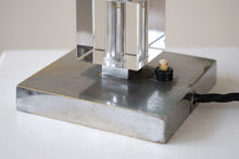 French Aluminium and Glass Uplight Lamp